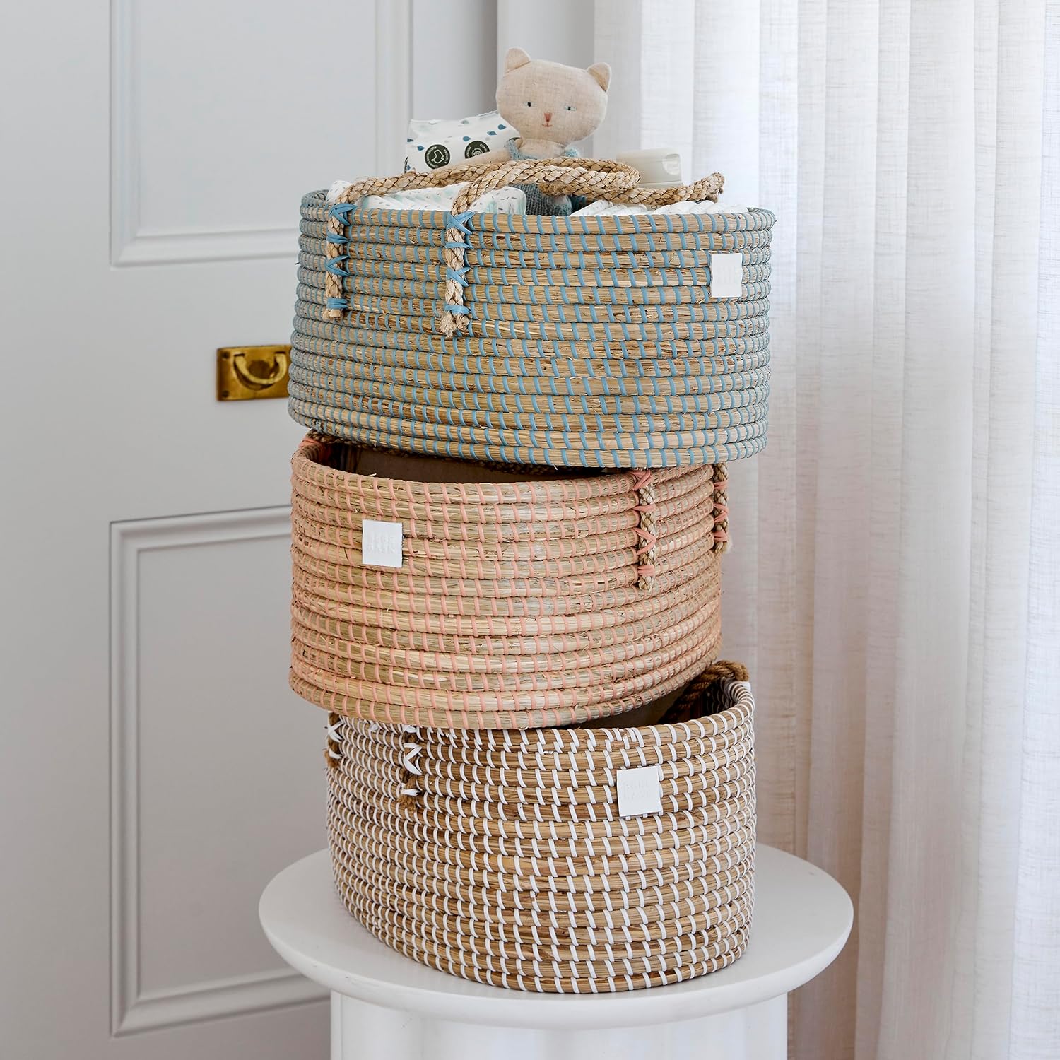 BEBE BASK Premium Light Blue Diaper Caddy Organizer