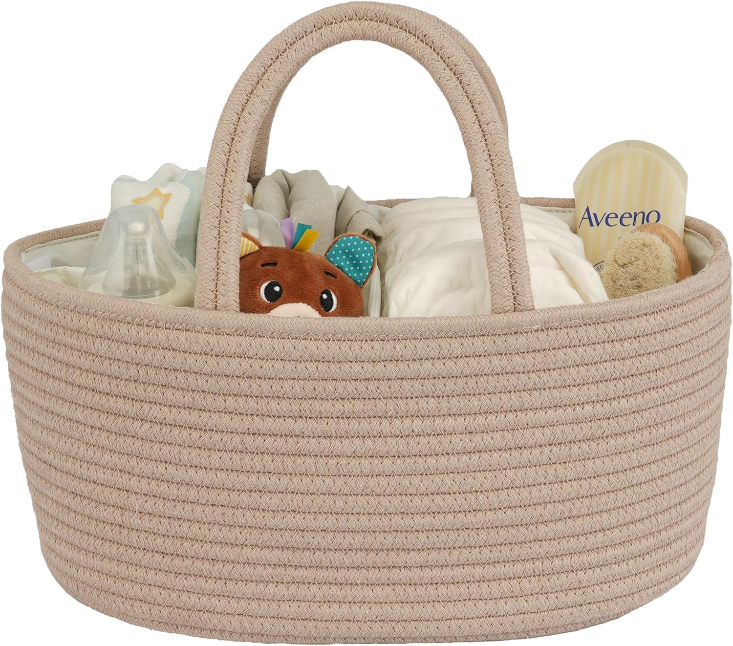 JUNBOLE Diaper Caddy Organizer Cotton Rope Baby Basket