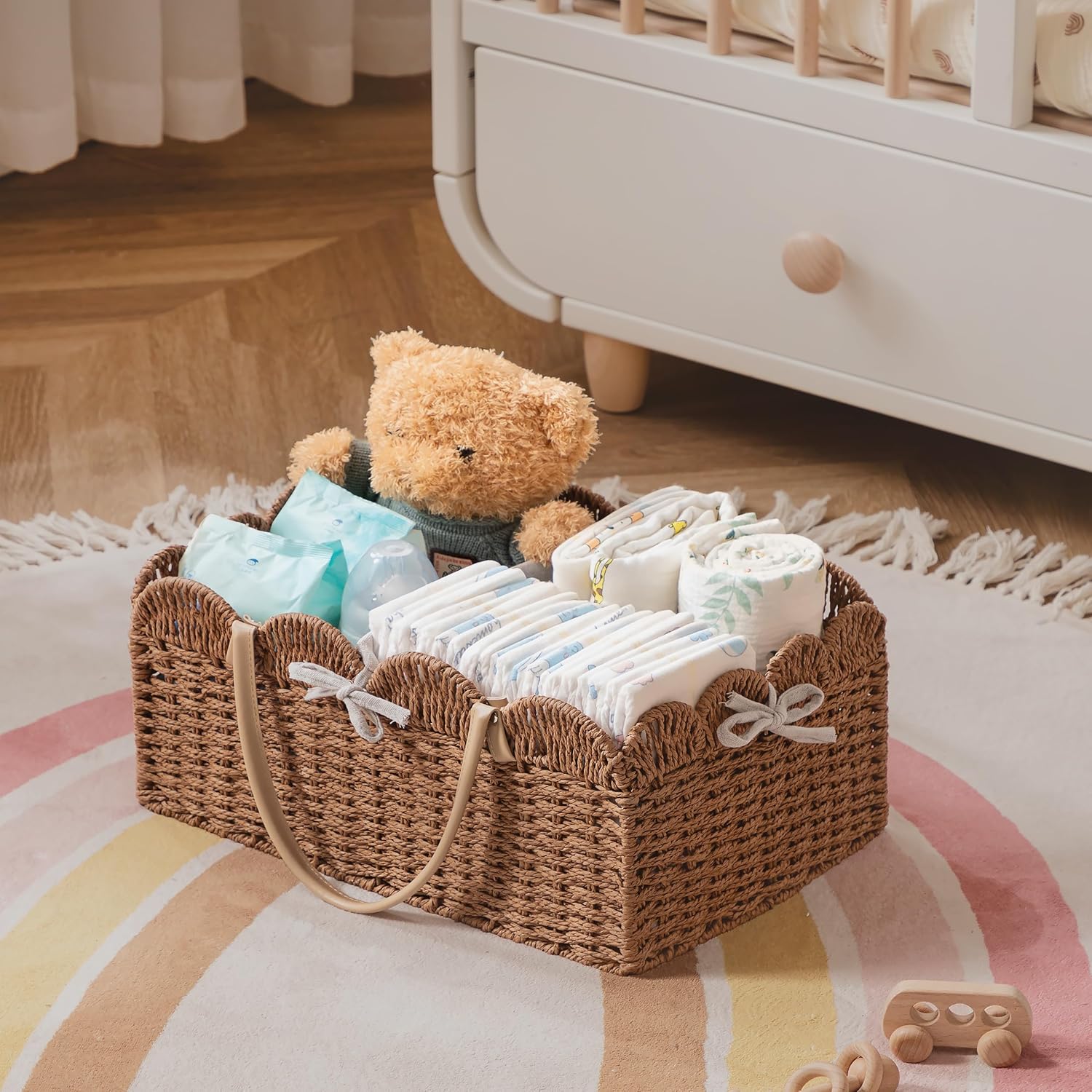 HBlife Large Baby Diaper Caddy with Removable Divider