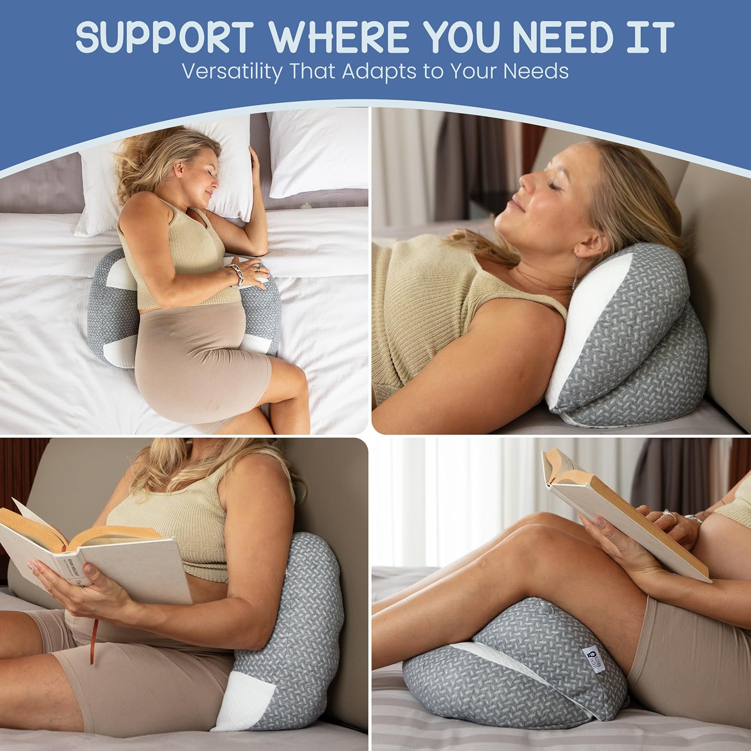 Serene Haven Plus Sized Pregnancy Pillow - Belly Hip Back Support