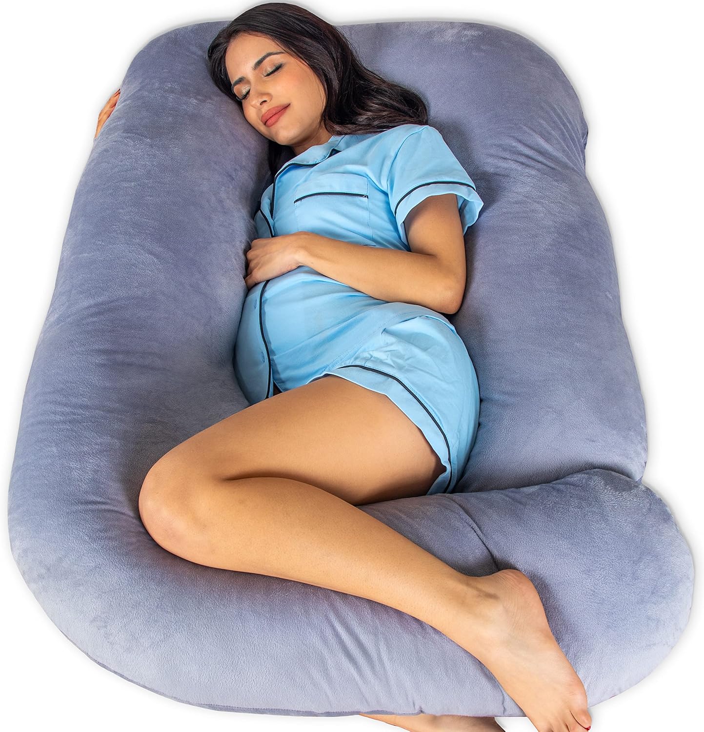 Pharmedoc U-Shape Full Body Pregnancy Pillow - Grey
