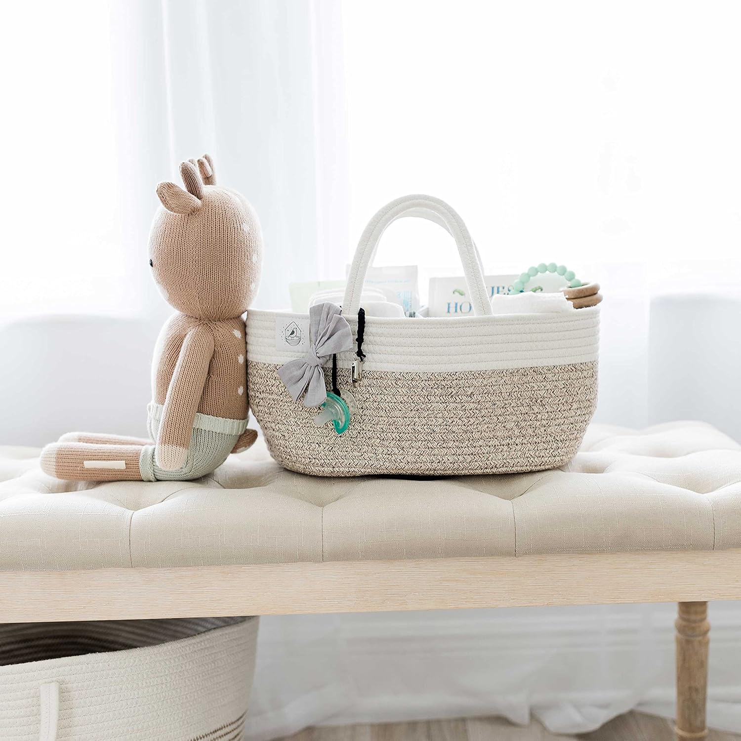 OrganiHaus Brown Diaper Caddy Organizer for Baby 1