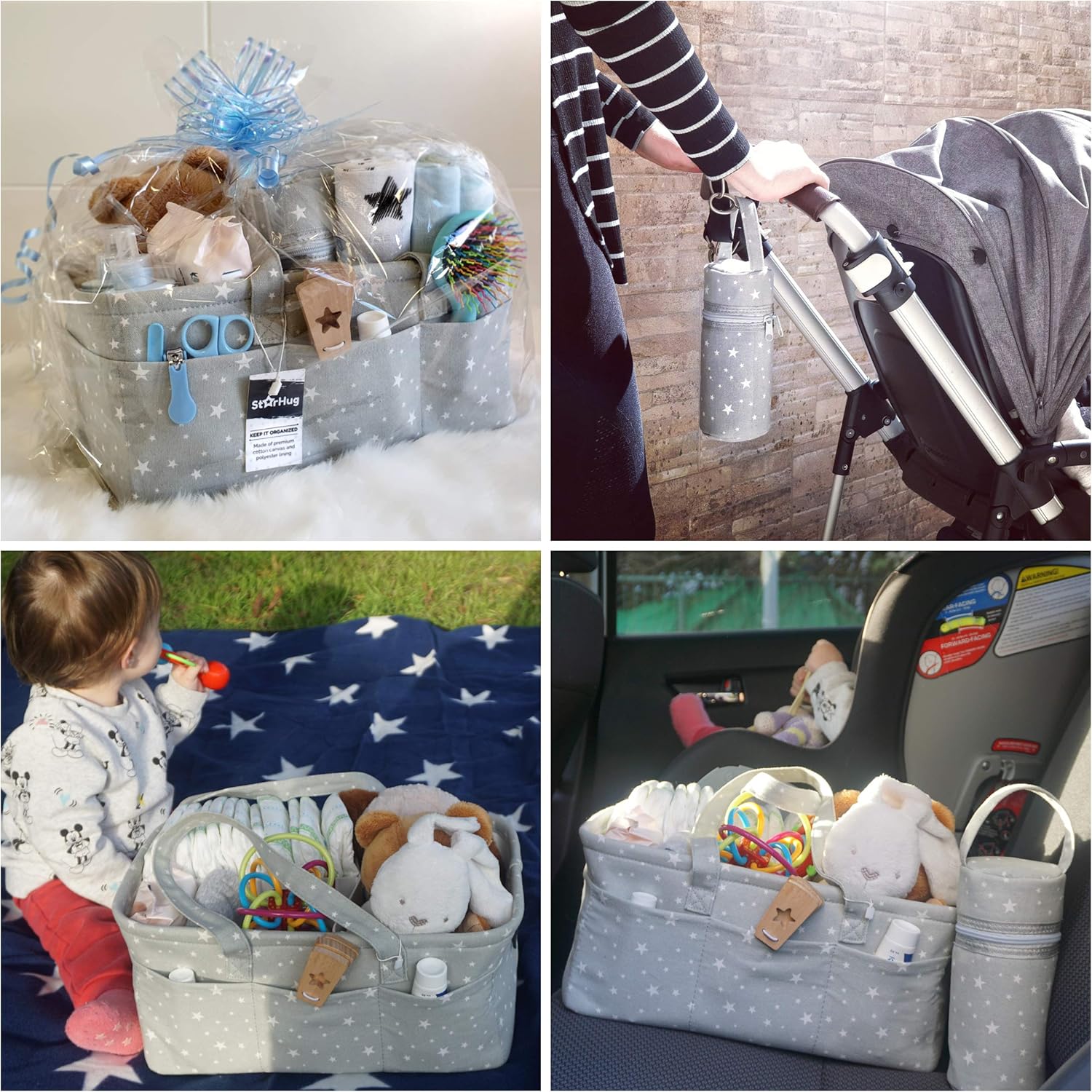 StarHug Baby Diaper Caddy Organizer - Gray 1