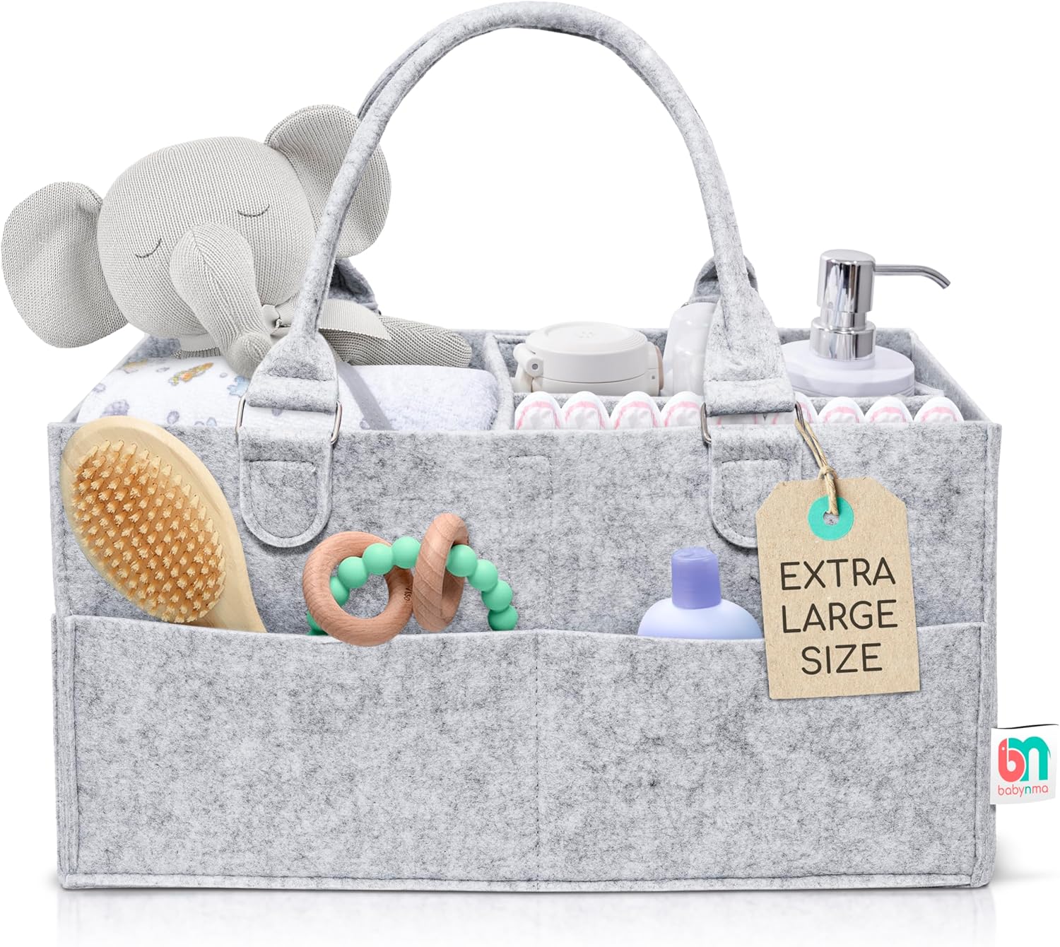 Babynma Felt Diaper Caddy - Extra Large Storage for Baby Toddler Supplies