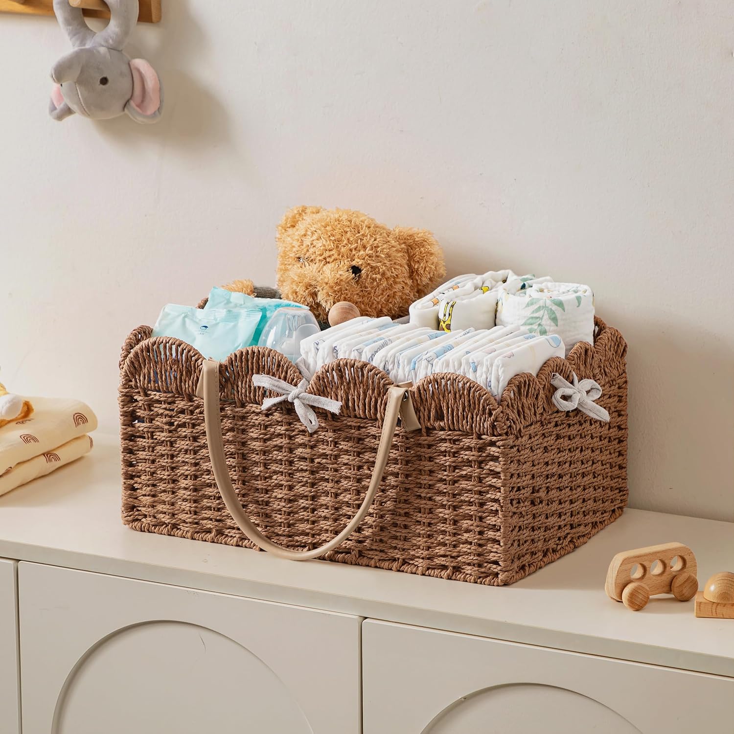 HBlife Large Baby Diaper Caddy with Removable Divider