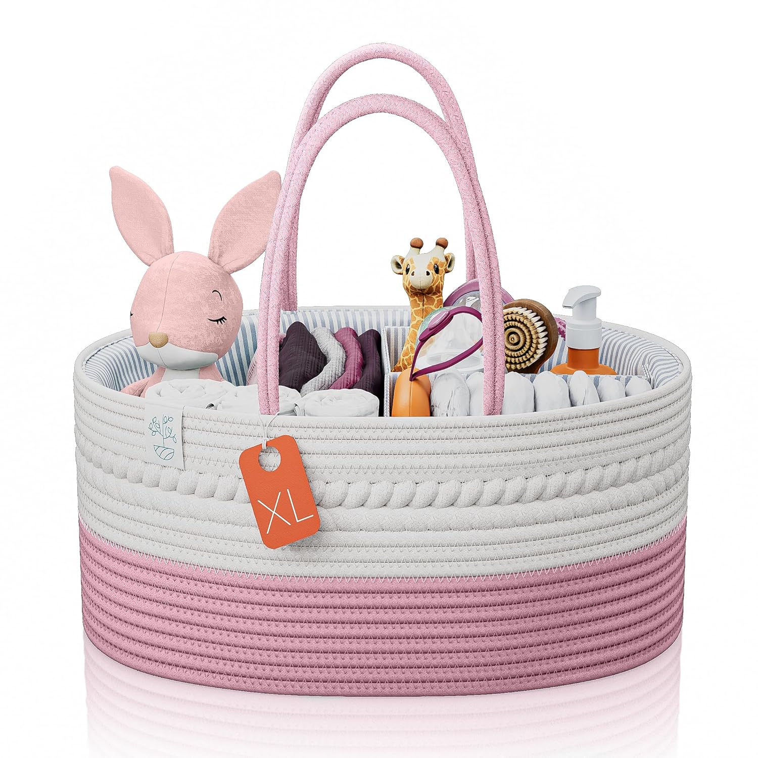 KiddyCare Woven Diaper Caddy Organizer Gray Large 1