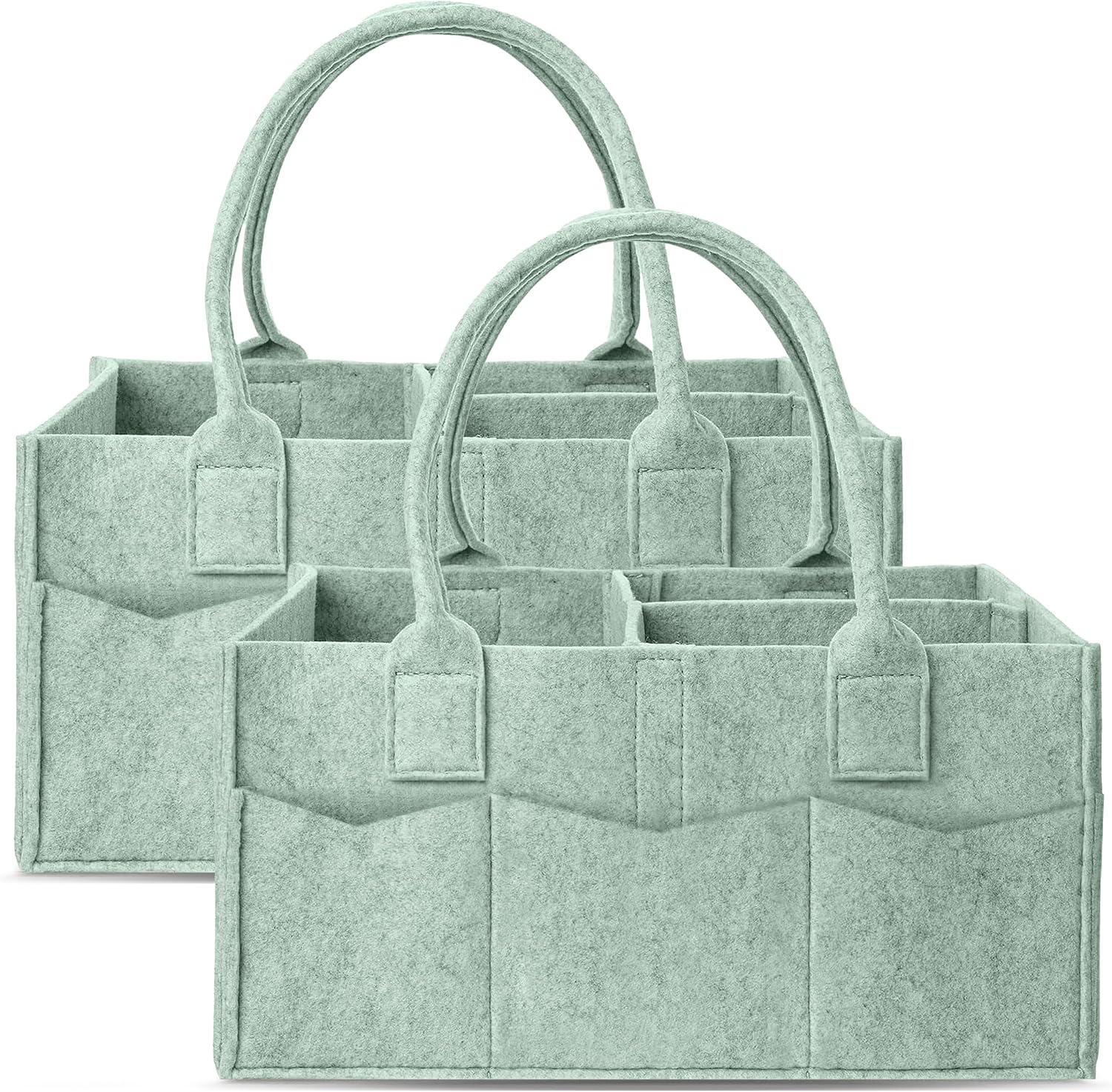 Cute Castle 2 Pack Diaper Caddy Organizer - Green Large
