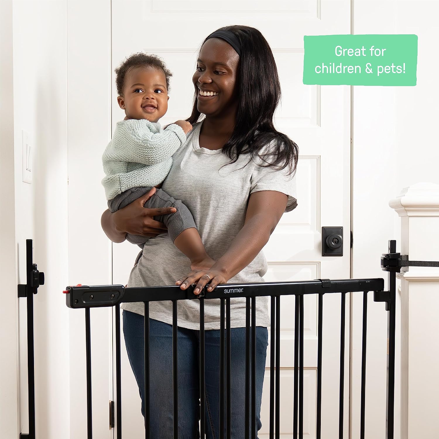 Summer Infant Metal Banister Stair Safety Gate 31-46 Wide 325 Tall Black