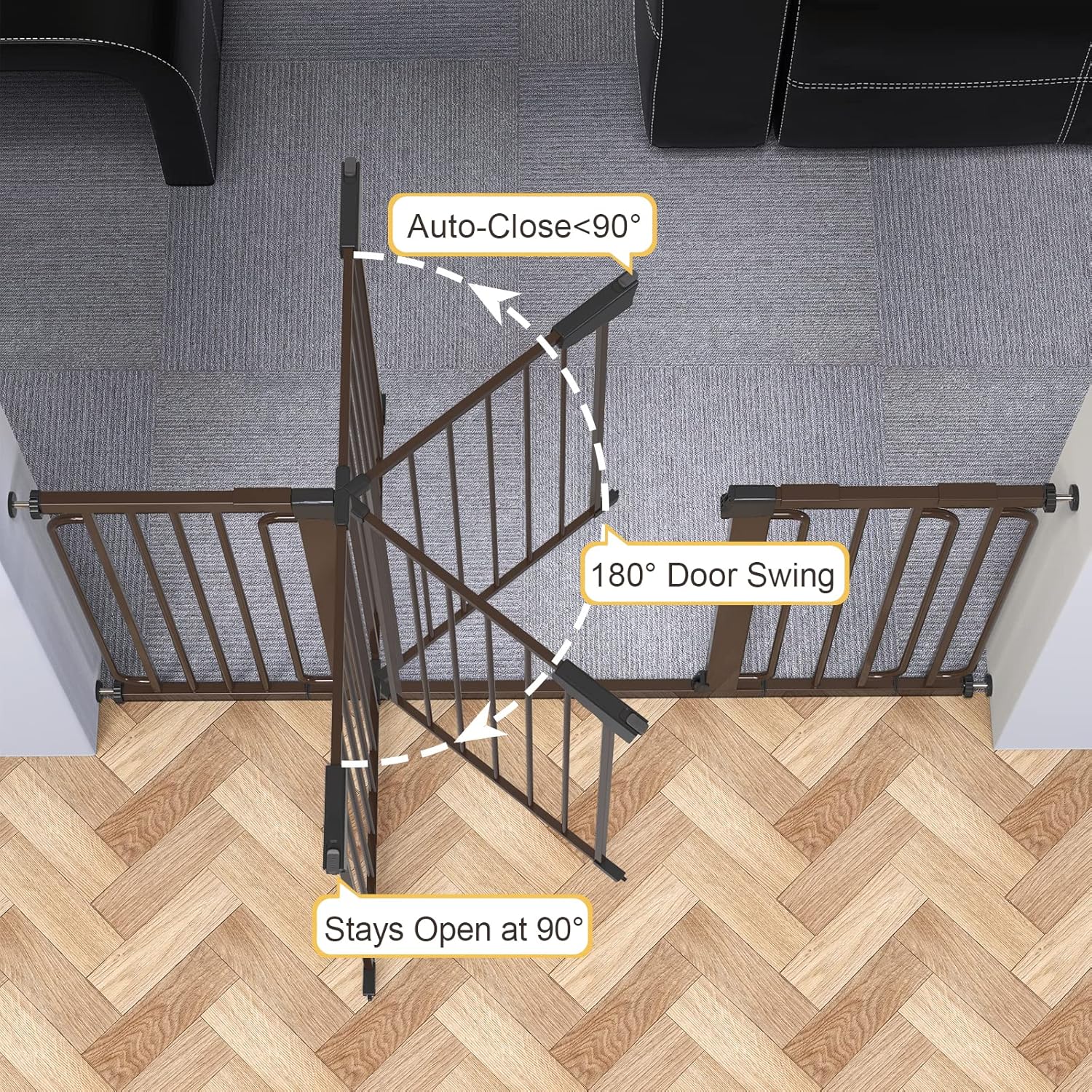 Cumbor Extra Wide Baby Gate for Stairs and Doors