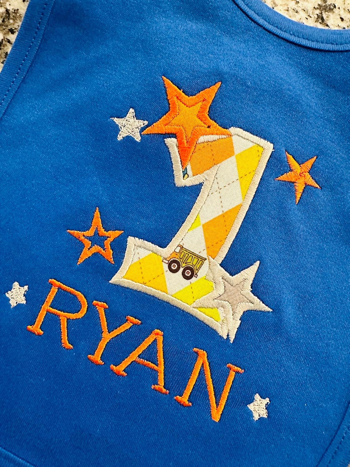 First Birthday Bib for Baby Boy with Personalized Name