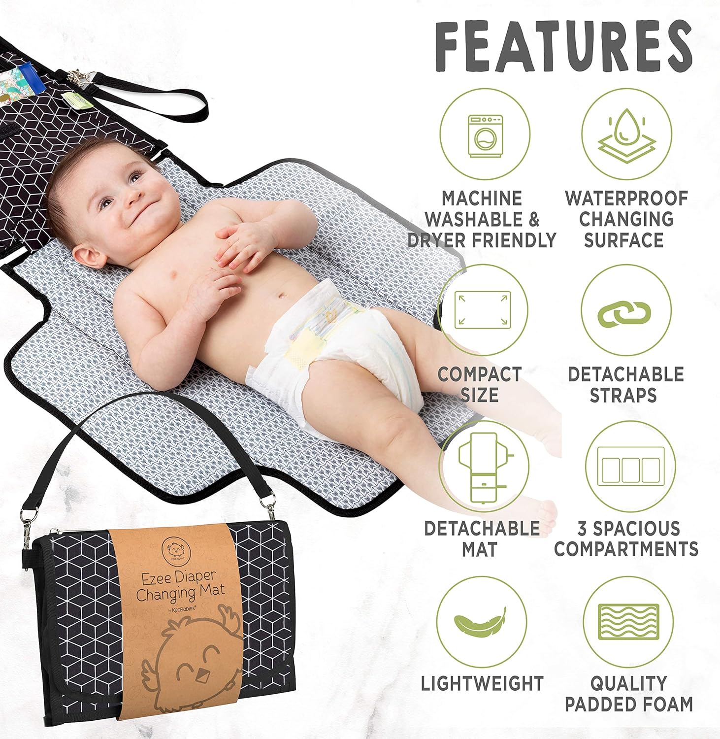 KeaBabies Baby Diaper Caddy Organizer - 132 x 105 x 72