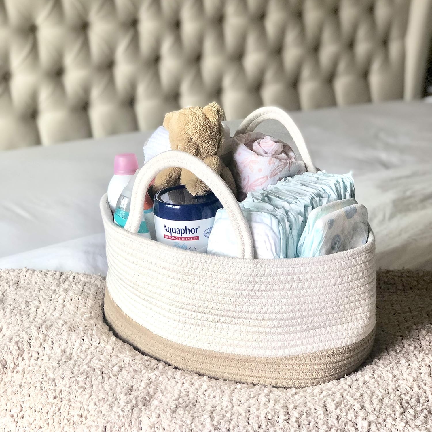Mila Millie Cotton Rope Diaper Caddy 155x10x7 Inch