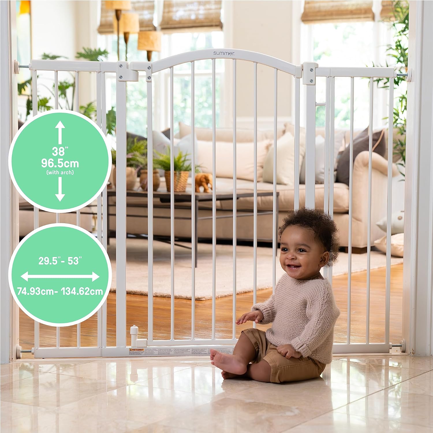 Summer Infant Extra Tall Wide Safety Gate - White