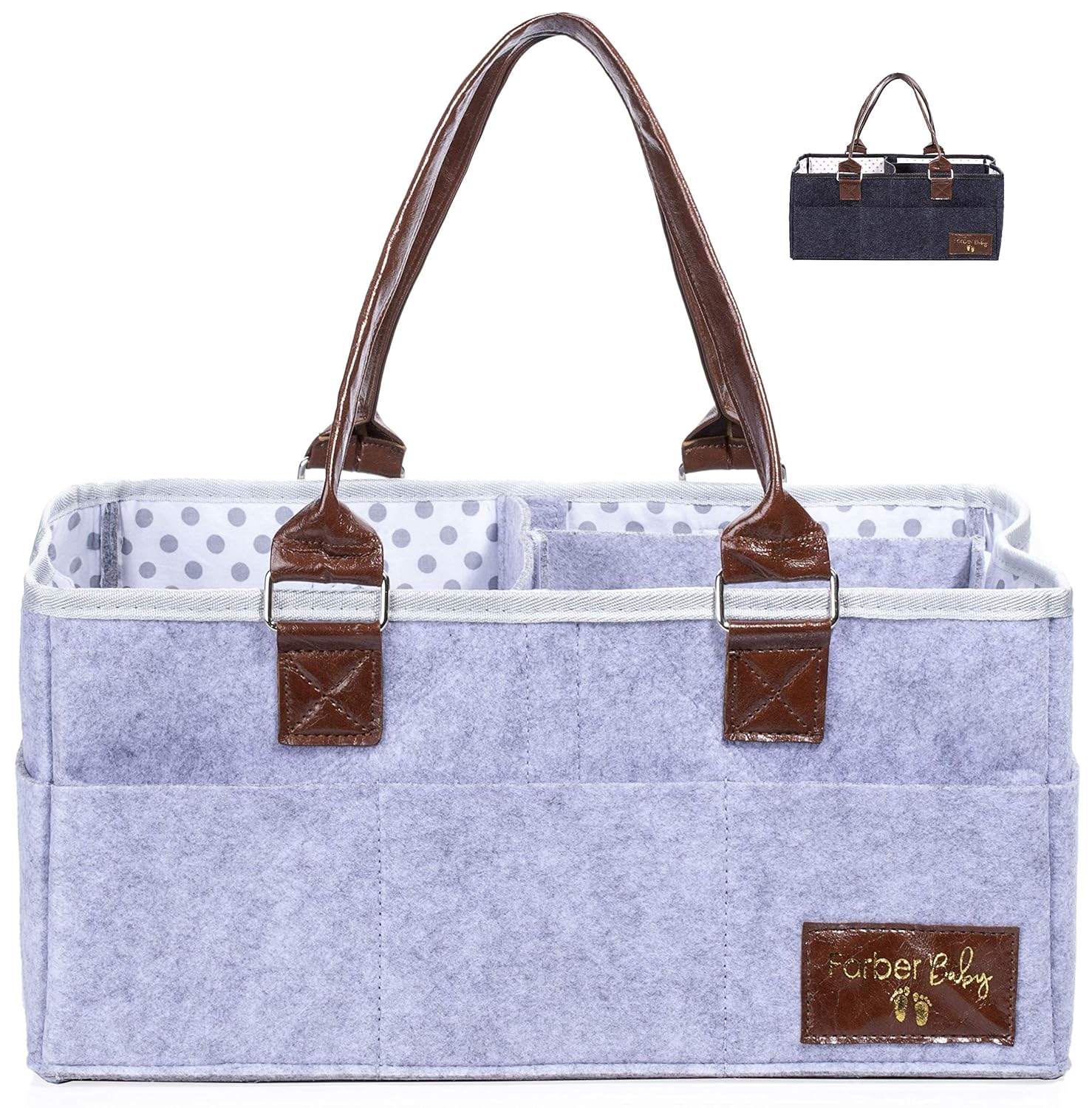 Farber Baby Diaper Caddy Organizer Light Gray