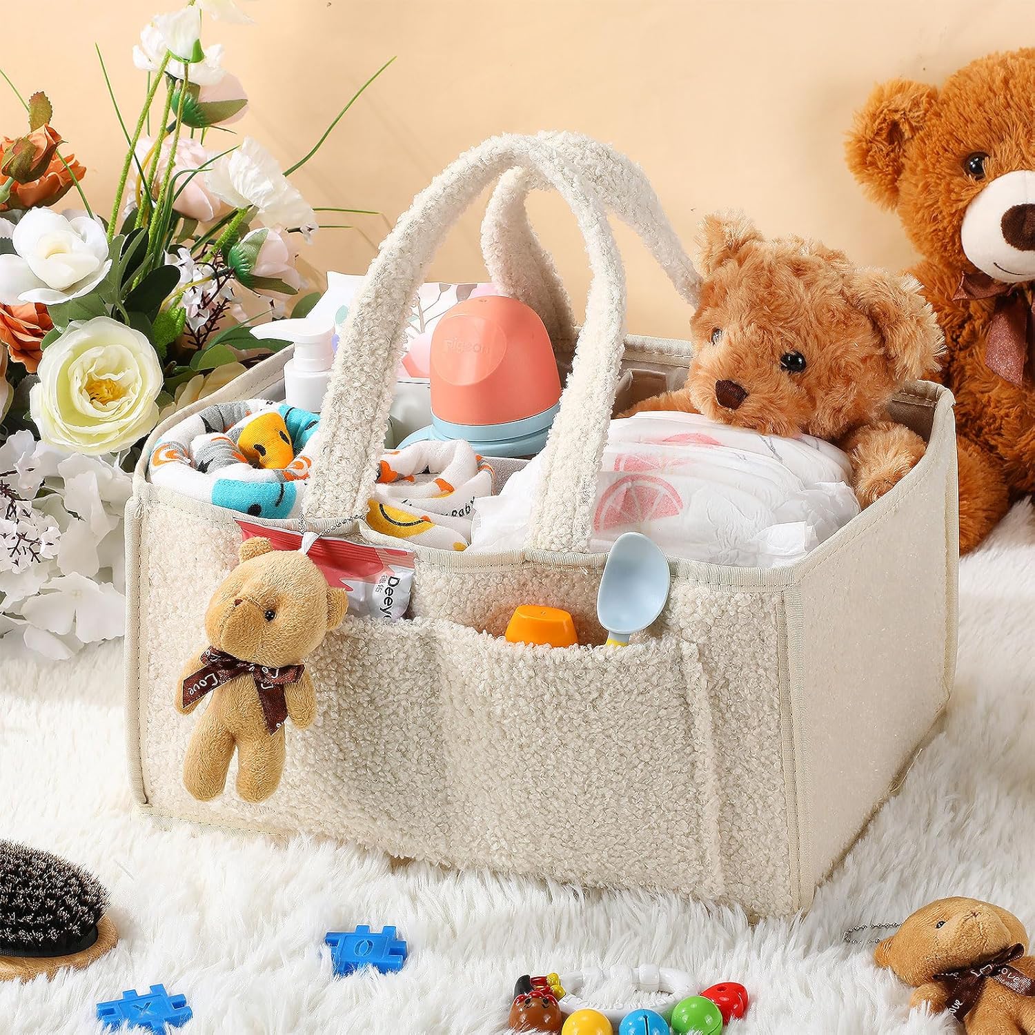 Teenyyou 2 Pcs Baby Diaper Caddy Organizer Set