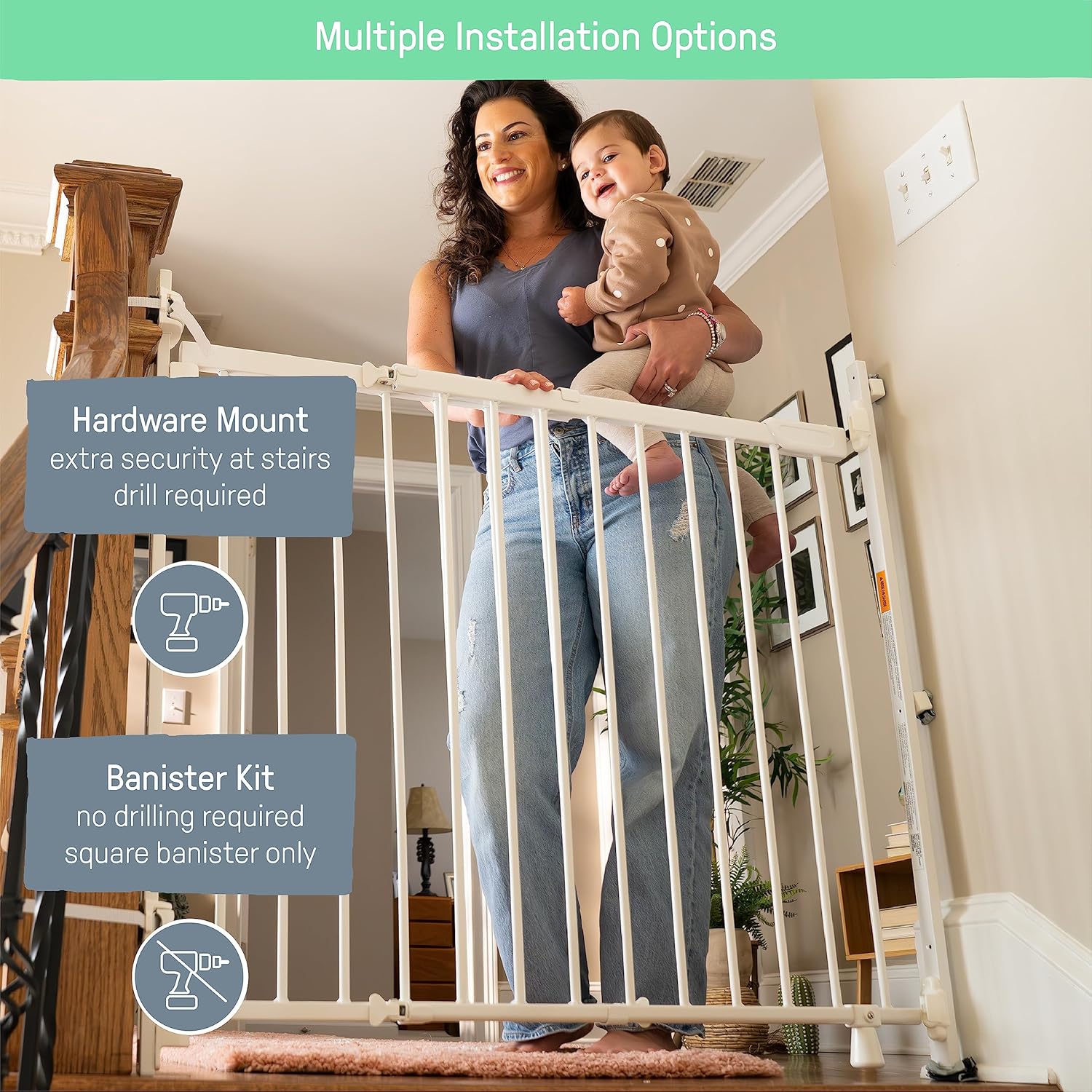 Summer Infant Metal Banister Stair Safety Gate 31-46 Wide 325 Tall Black
