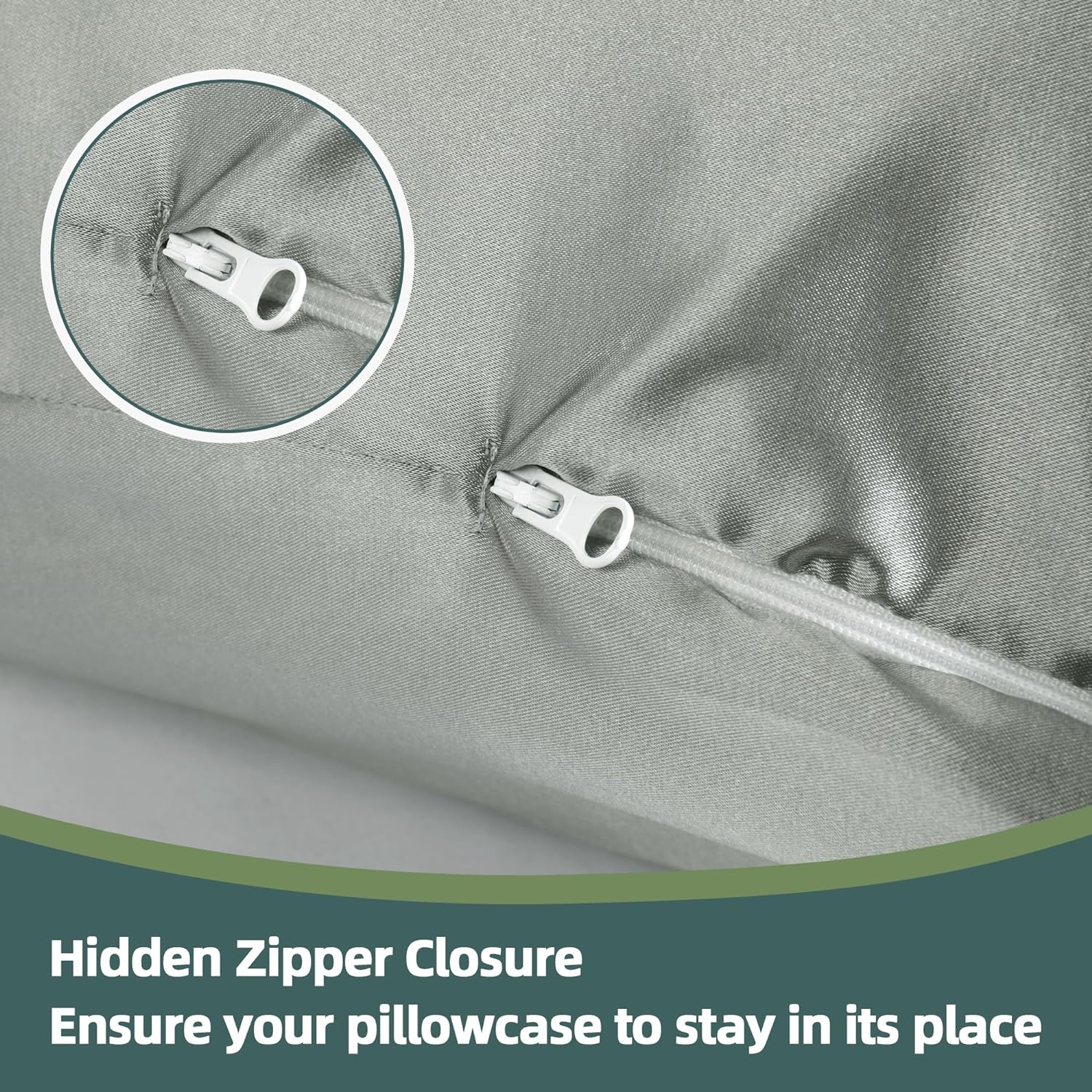 BALAPET Silky Satin Pregnancy Pillow Case C Shaped Dark Grey