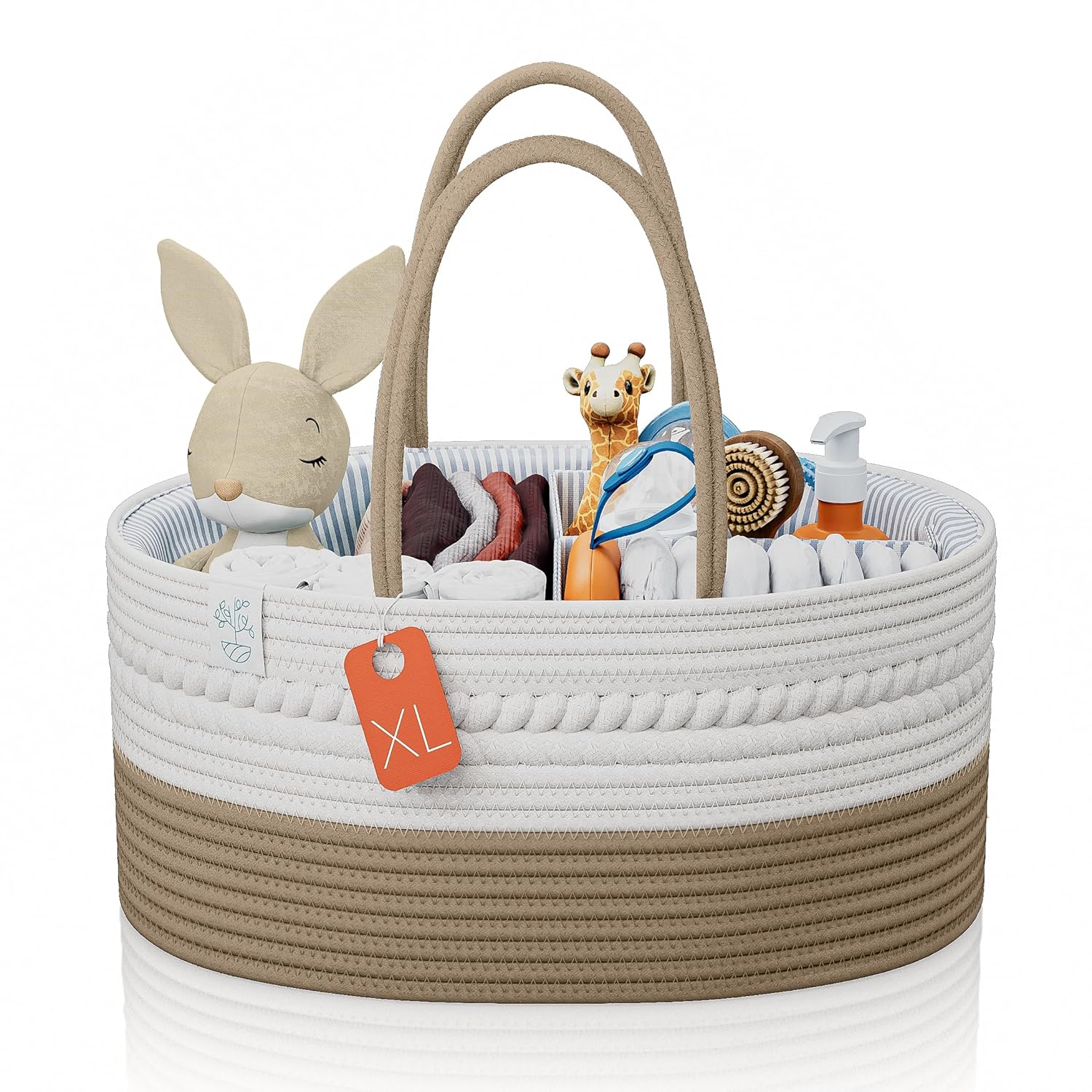 KiddyCare Woven Diaper Caddy Organizer Large Gray