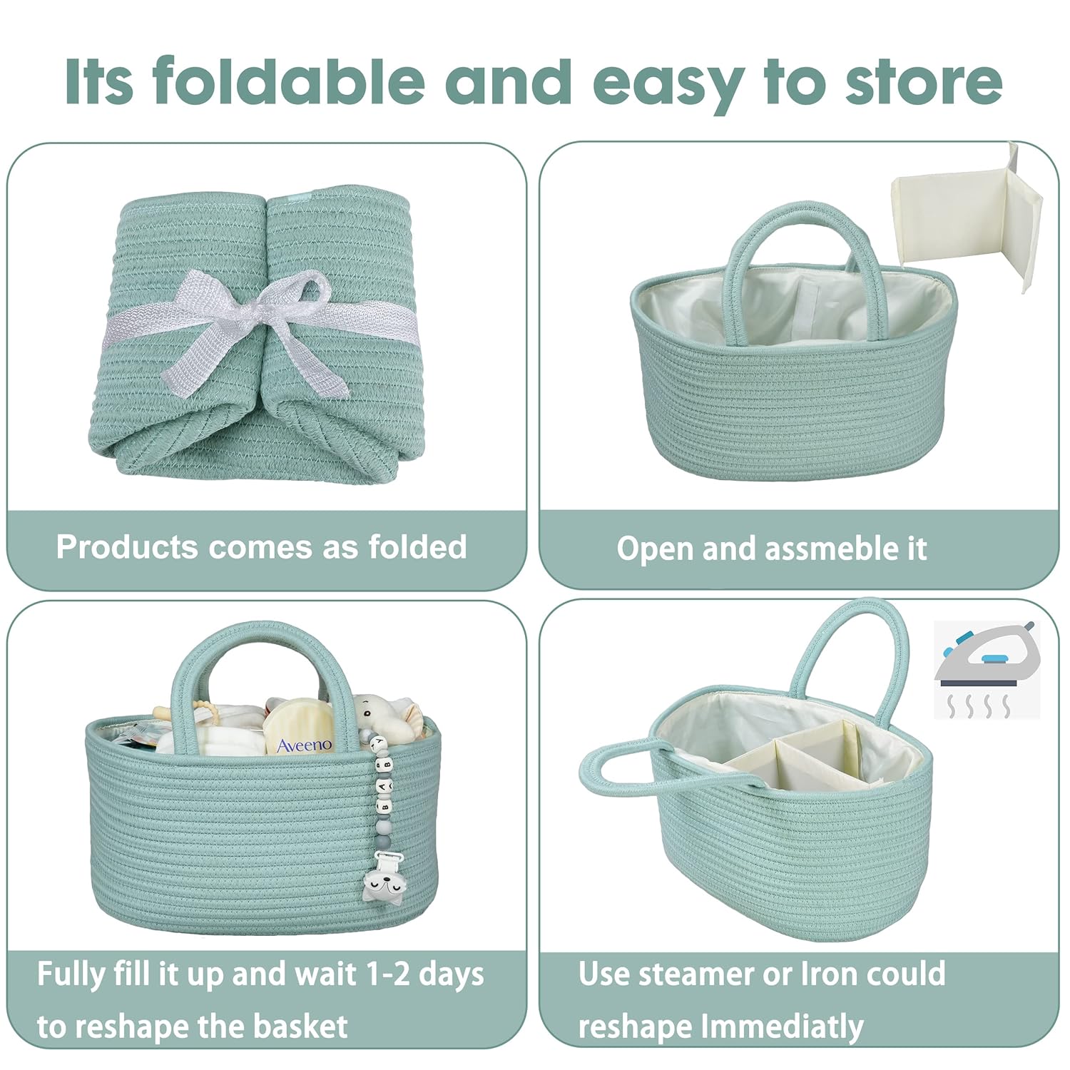 Cotton Rope Diaper Caddy Organizer for Baby 1