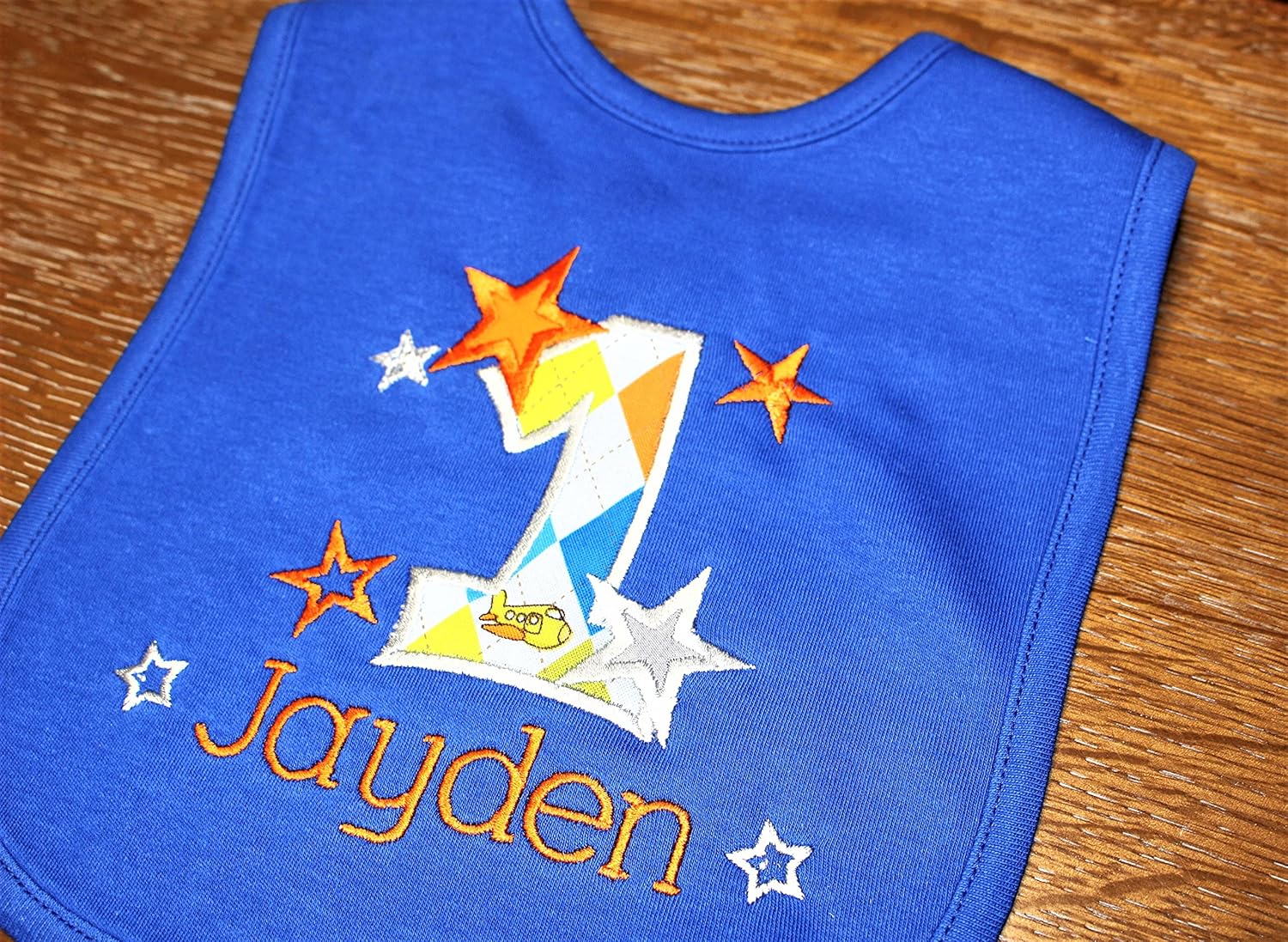 First Birthday Bib for Baby Boy with Personalized Name