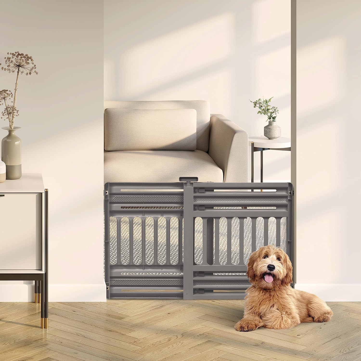 IRIS USA Dog Gate 24-39 Expandable Gray