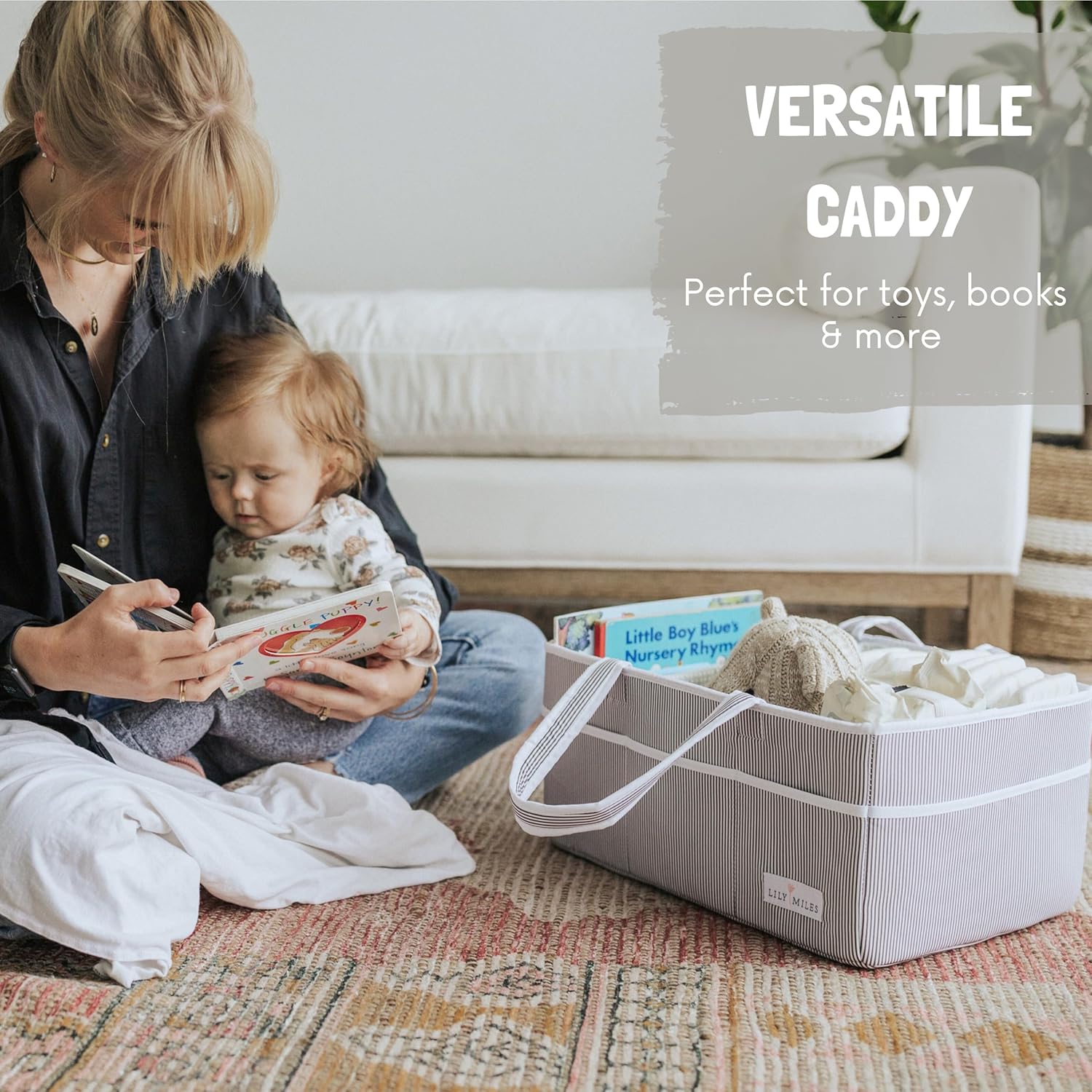 Lily Miles Extra Large Diaper Caddy Organizer - Boys and Girls Gift