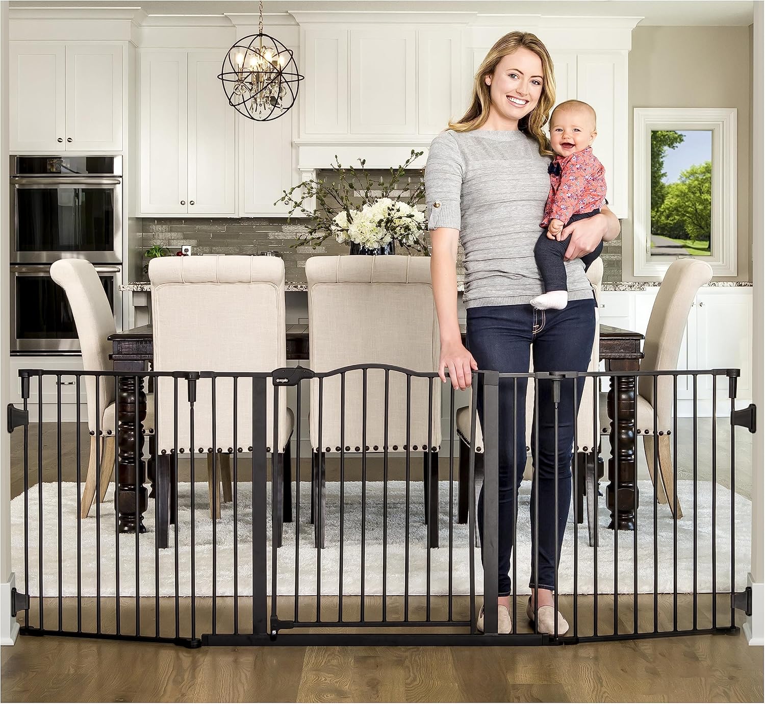 Regalo Deluxe Widespan Safety Gate - Black 745 x 28