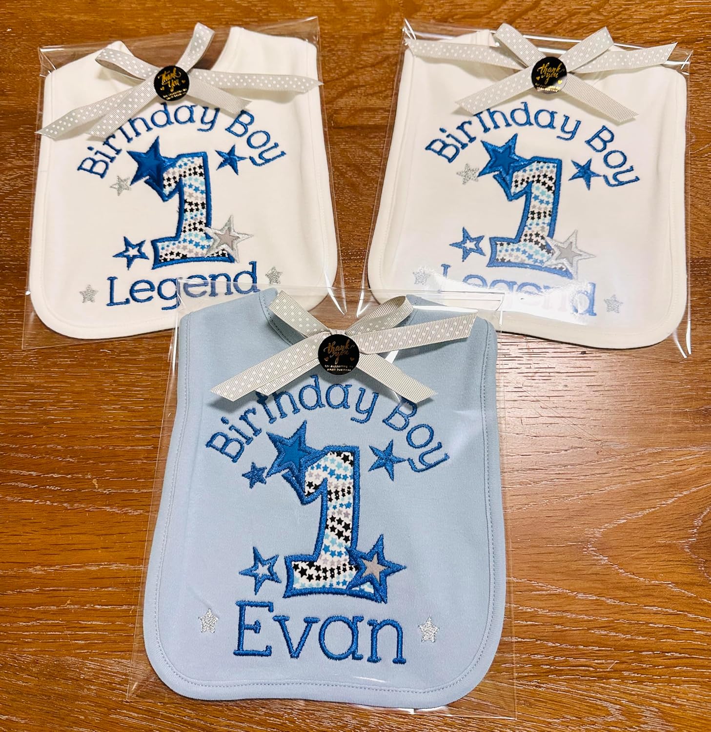Fantasy Kids Designs 1st Birthday Boy Bib with Custom Name
