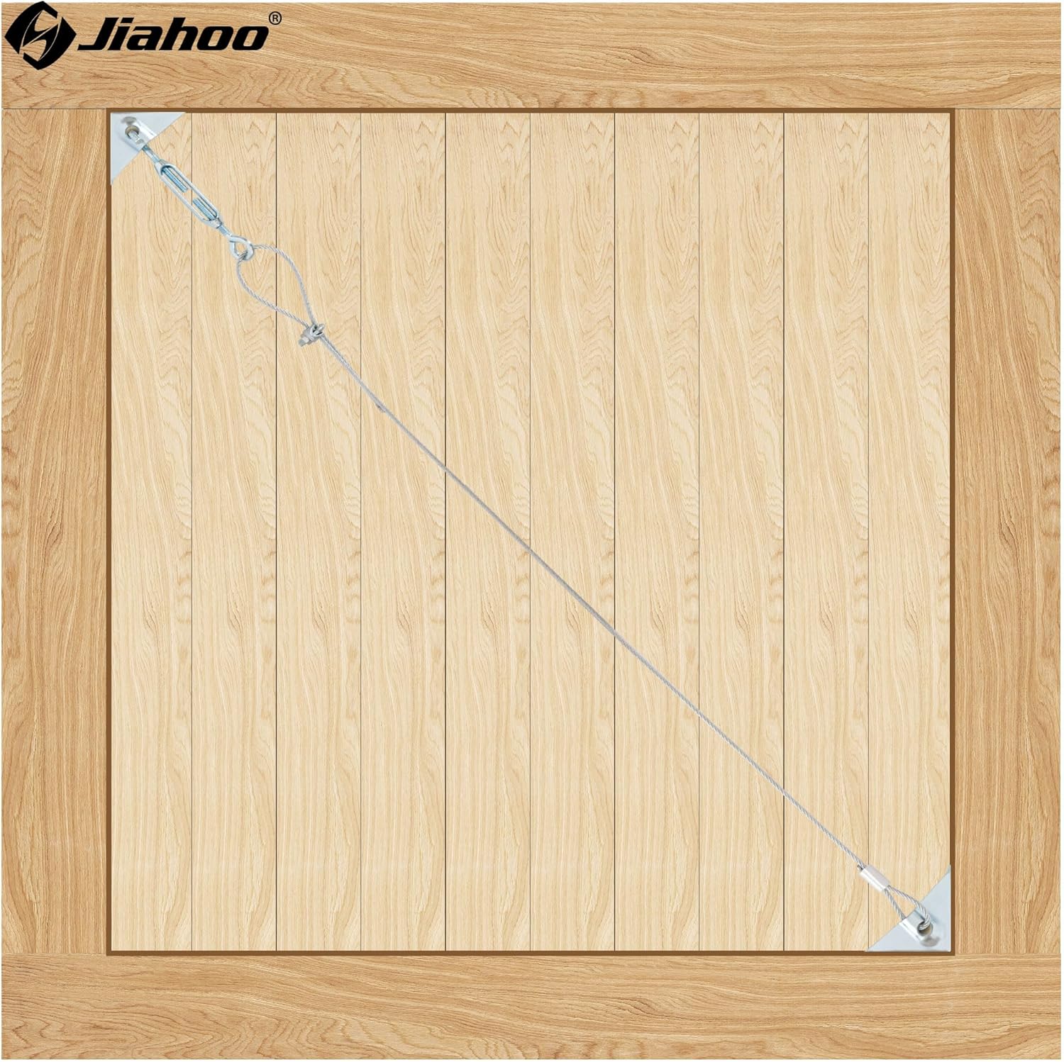 Sturdy Anti Sag Gate Kit for Wooden Fence - Silver