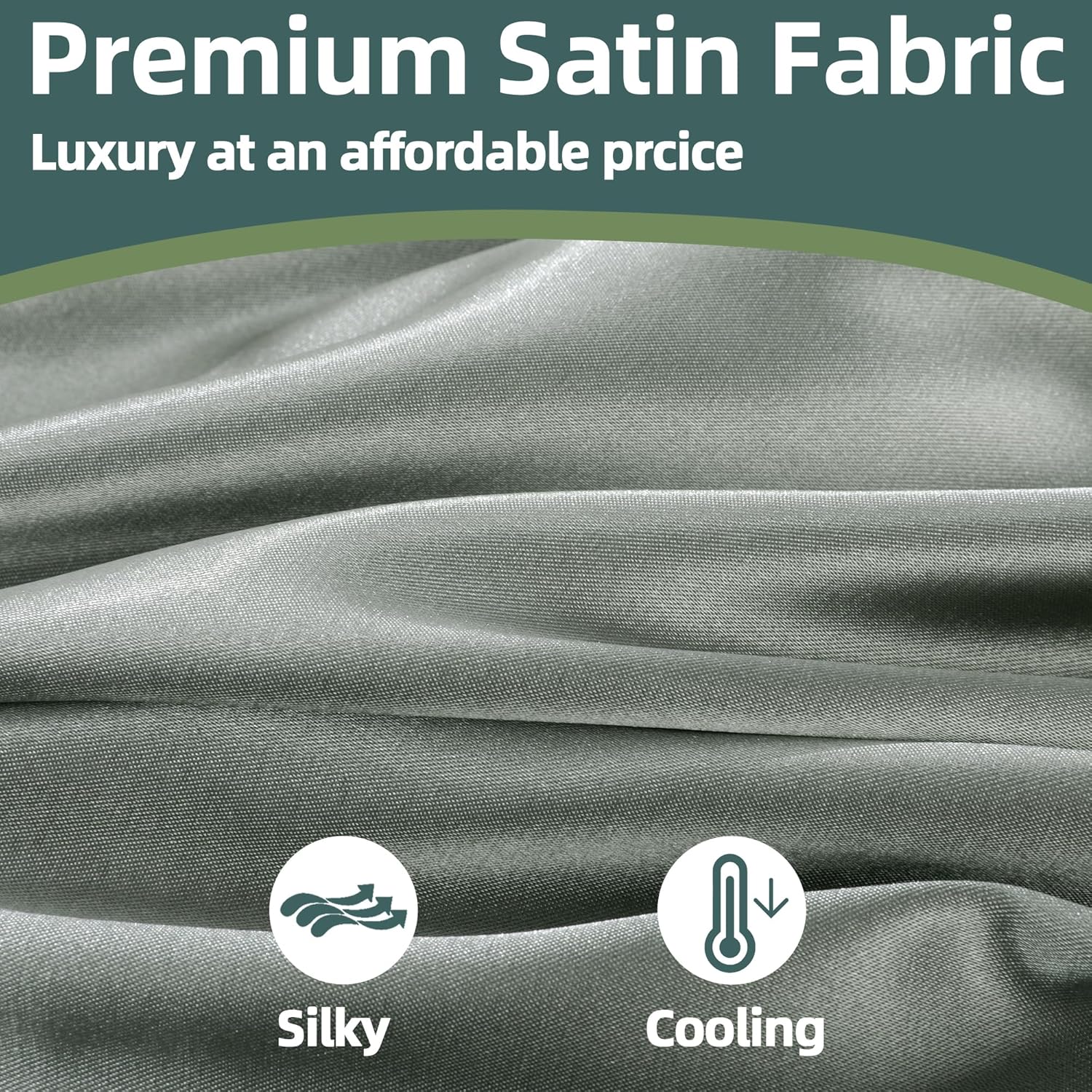 BALAPET Silky Satin Pregnancy Pillow Case C Shaped Dark Grey