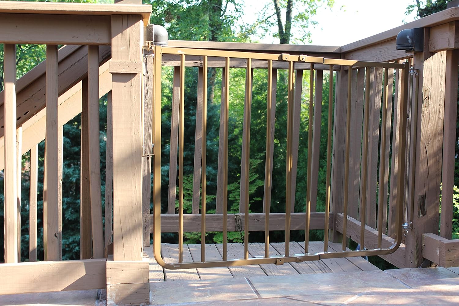 Cardinal Gates SS30OD Outdoor Baby Gate - 27-425 Inches Wide Brown