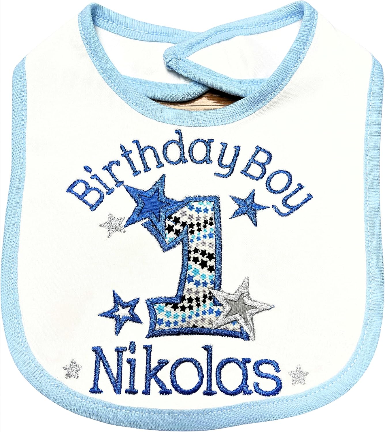 1st Birthday Bib with Baby Custom Name 1