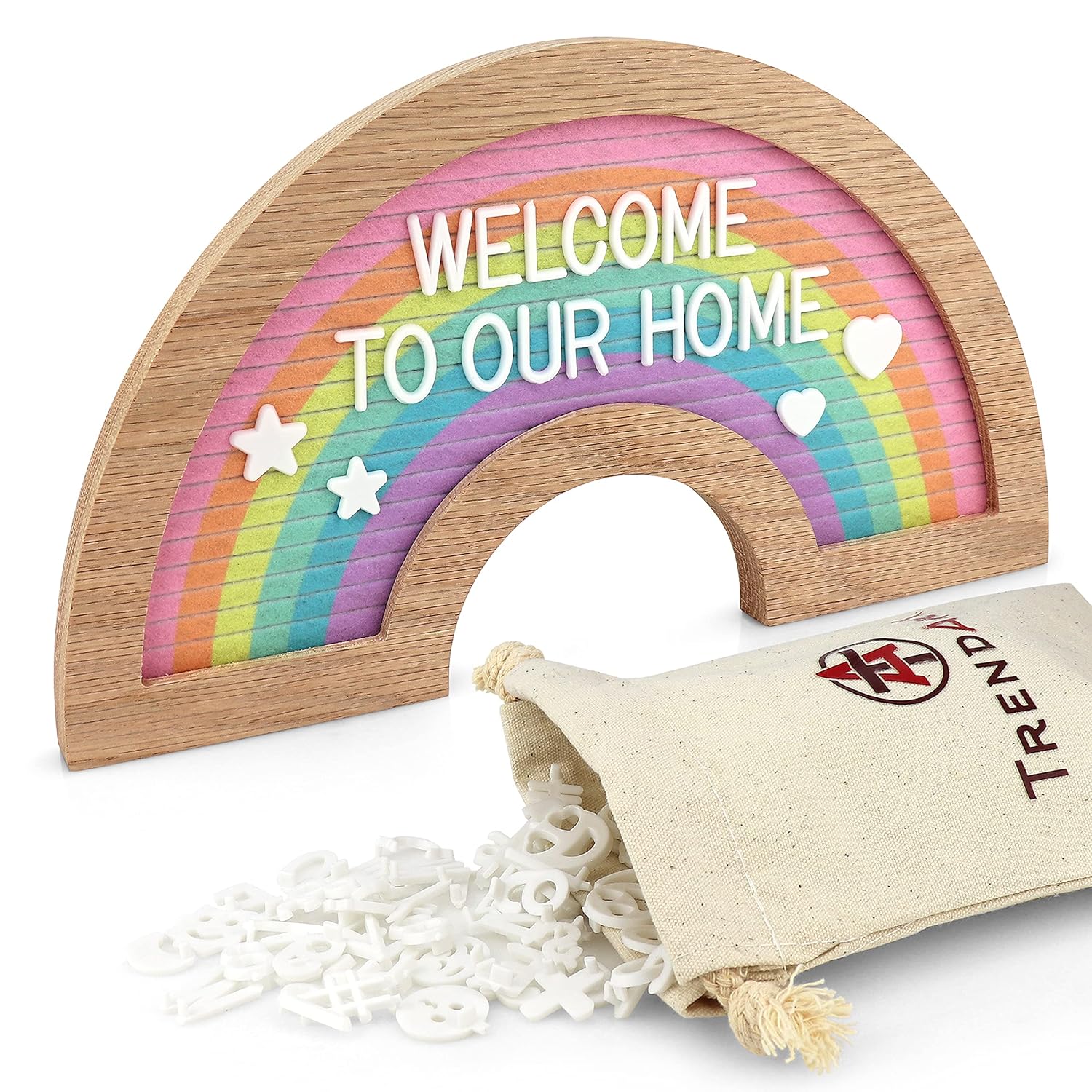 Luxury Little Baby Diaper Caddy with Rainbow Felt Letter Board
