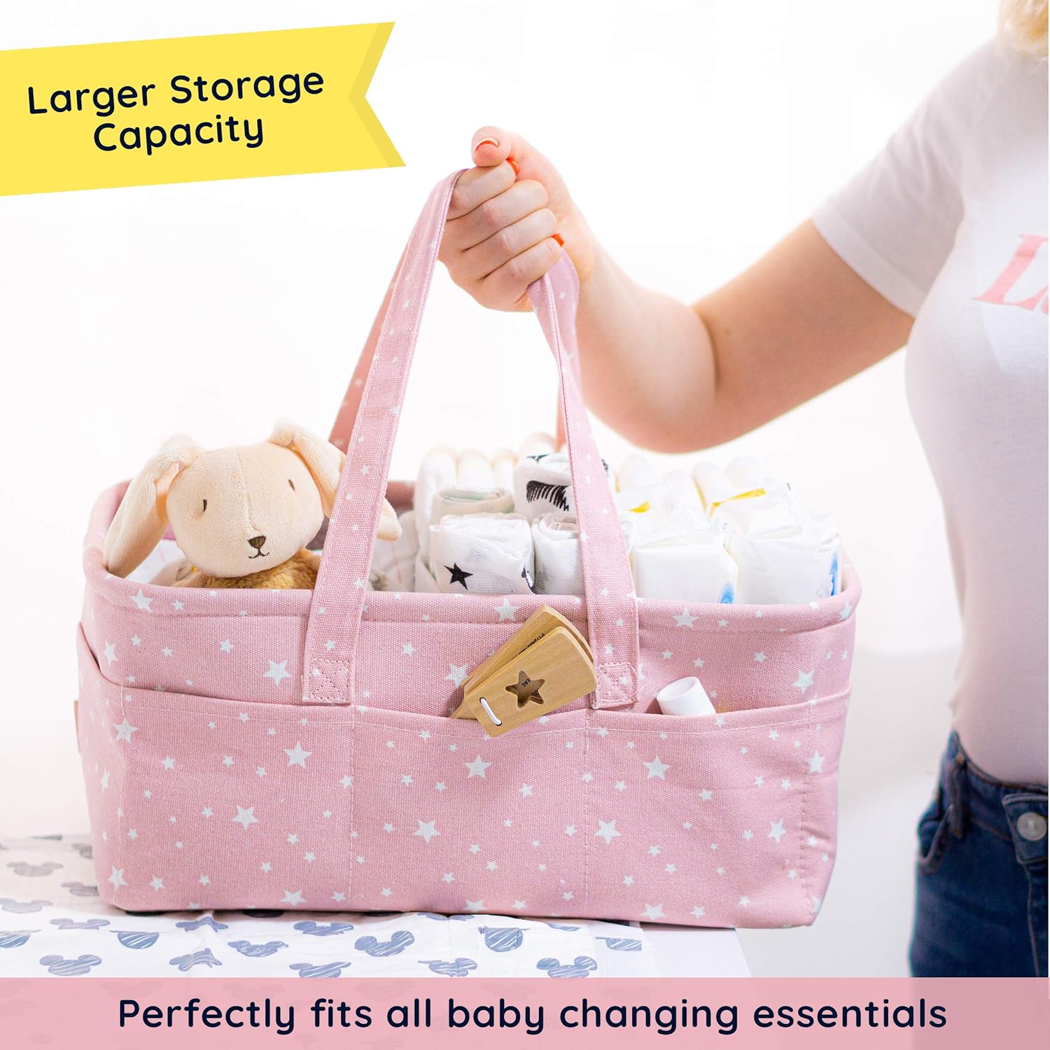 StarHug Baby Diaper Caddy Organizer - Pink 1