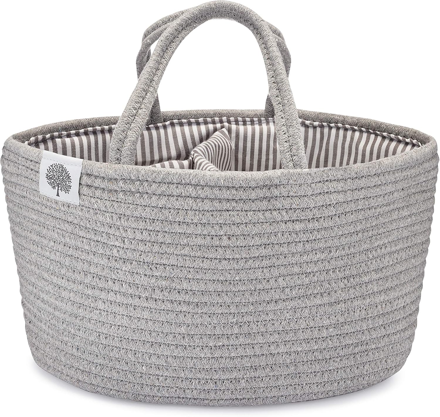 Parker Baby Rope Diaper Caddy - Gray 1